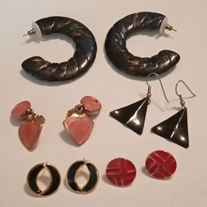 #853. 5 Piece Assorted Enamel And Vintage Earring Bundle